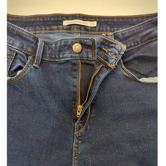 Levi’s Classic Mid Rise Skinny Jeans Dark Wash Y2K Size 10 - Picture 6 of 11